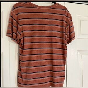 Marine Layer Rust and Navy Striped Short Sleeve Tee